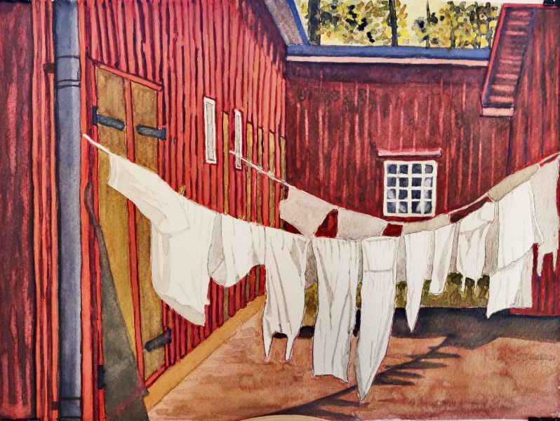 Tvätt på tork i Gamla Linköping - akvarell.jpg