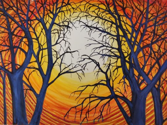 Akvarell - solnedgång i skogen.jpg